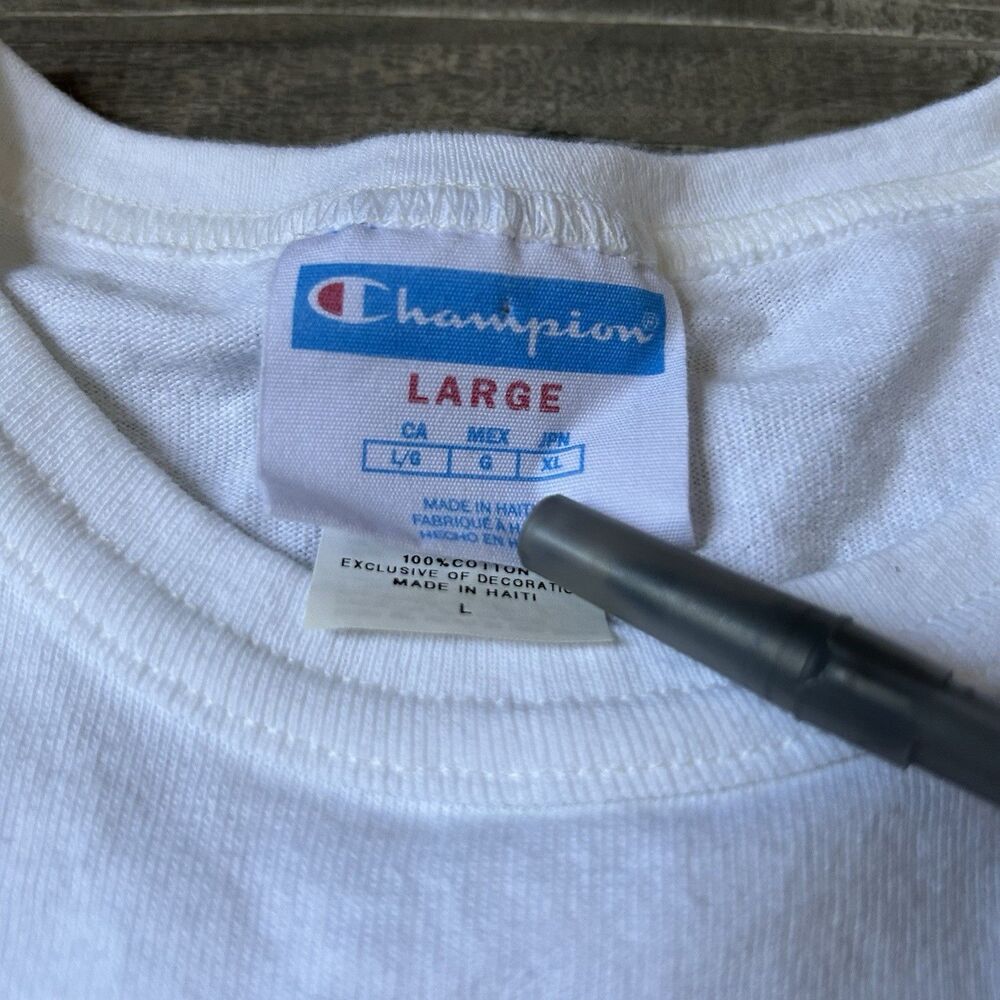 Vintage Y2K Champion Hot Dog T Shirt Size Men’s L Double Sided 2000s Rare - Picture 3 of 8